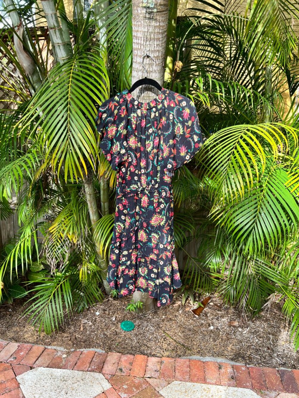 Anthropologie Mini Floral Dress Black with Red and Yellow Flowers NWT Size Small - Picture 2 of 4